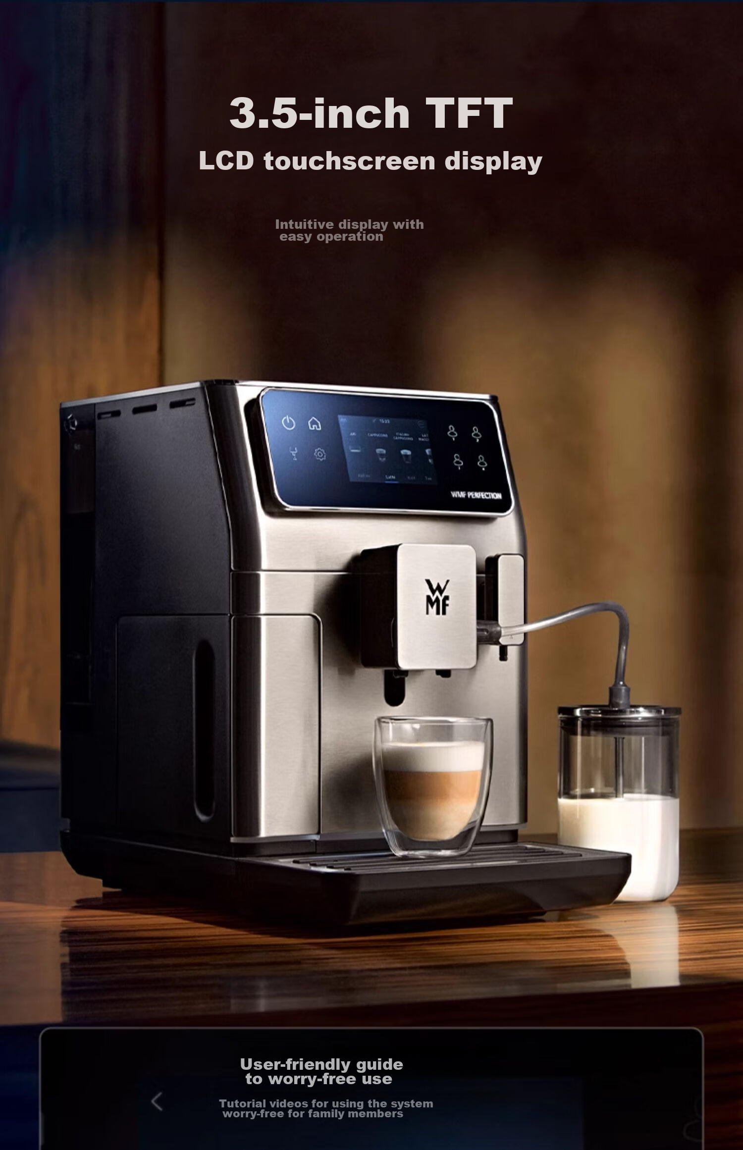 WMF Coffee Machine 650, Home Fully Automatic Coffee Maker, Imported, 48 Menu Options, One-Button Auto Cleaning, Futenbao Office Coffee Machine 14