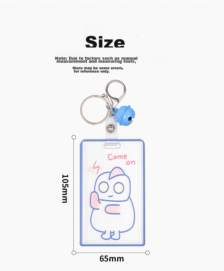 TIANSE Acrylic Card Holder, Transparent Ins Style Cute ID Holder, Student Campus Card, Bus Pass Card Protector, Keychain, TS-2109 White 4