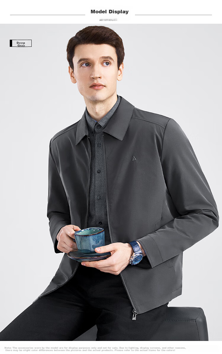 FIRS Executive Jacket for Men, Lapel Collar, Business Casual, Embroidered, Wear-Resistant, Windproof, Retro Cotton Feel, Cadre Clothing, Outerwear for Me 12