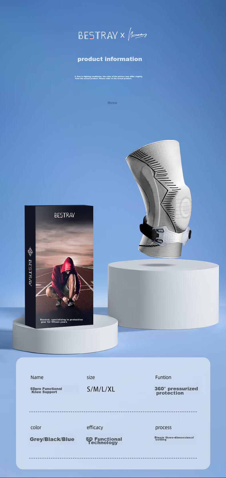 Bestray Professional Knee Brace Sports Knee Support for Men And Women, Suitable for Meniscus, Basketball, Running, Deep Squats, And Knee Protectio 12