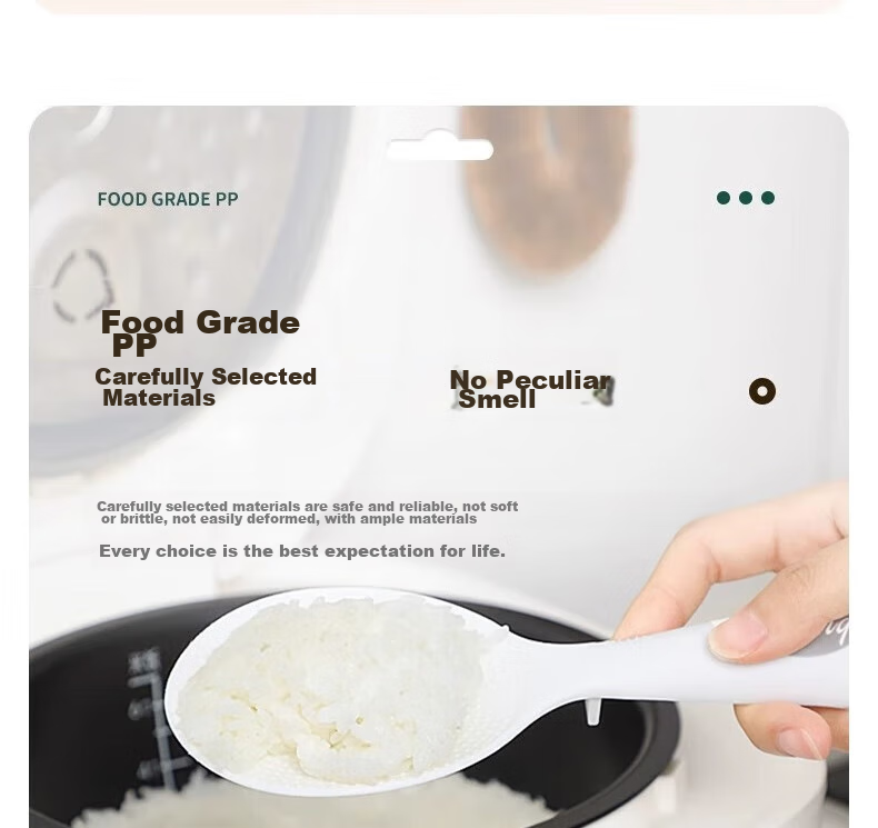 Dipuer Non-Stick Rice Spoon, Stand-Up Design for Home Use, Rice Serving Ladle for Electric Rice Cooker, Non-Stick Cooking Utensil 7
