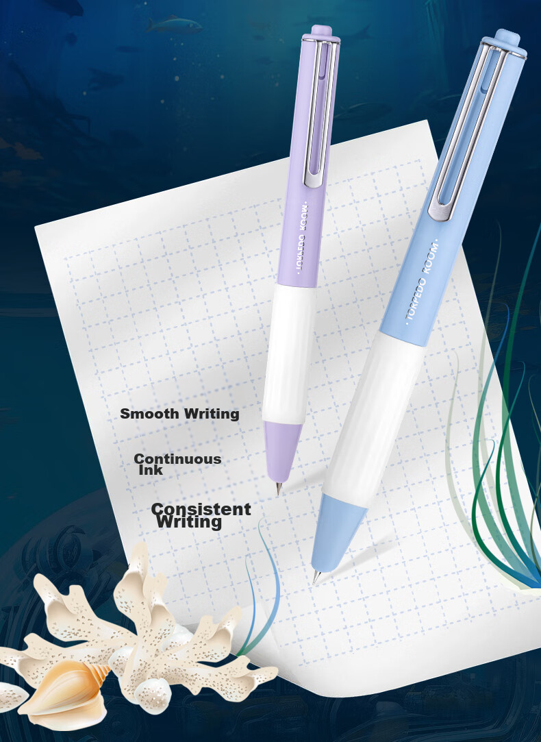 HERO Fountain Pen 3176, Retractable Fountain Pen for Third-Grade Elementary Students, Iridium Nib, Blue 4
