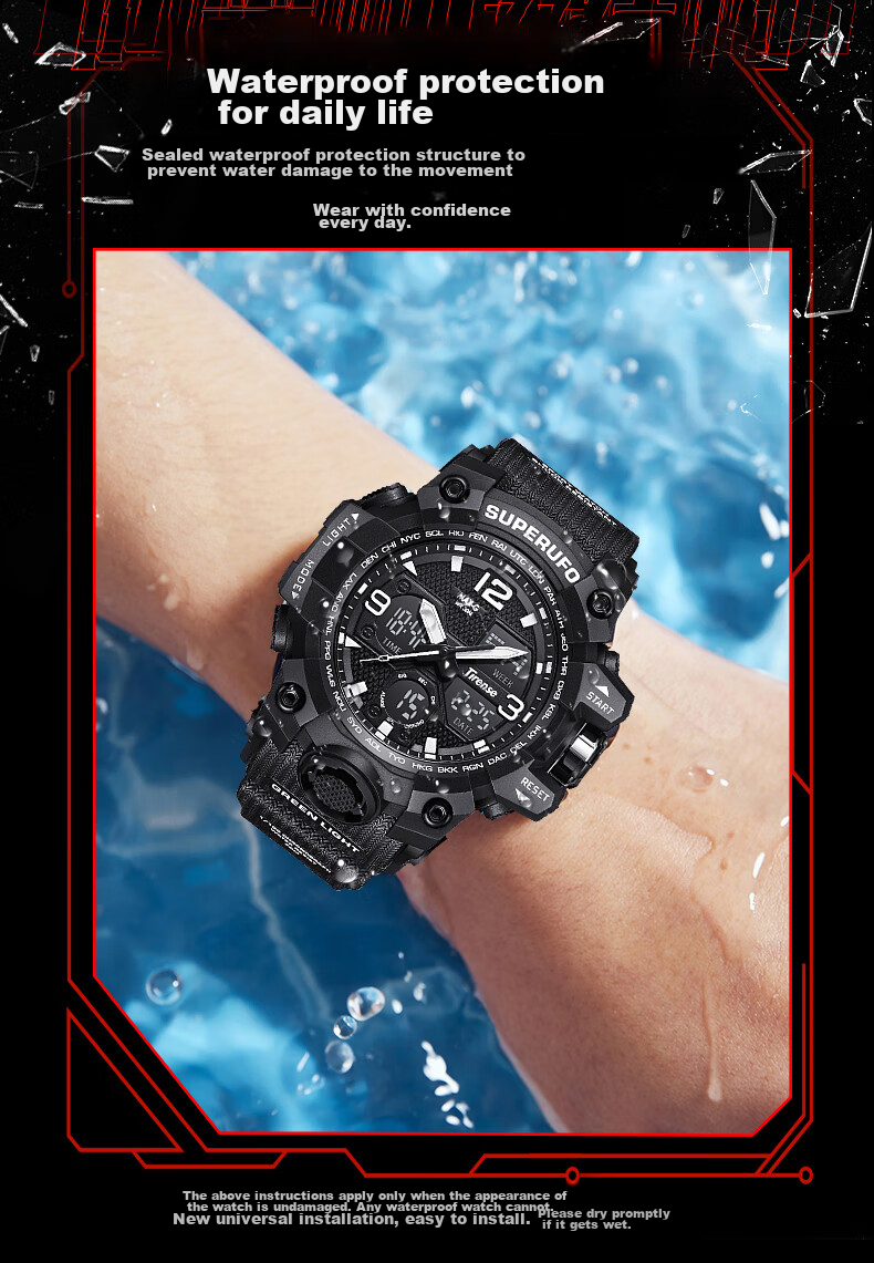 MAX-G Sports Watch for Men And Teenagers, Multi-Functional Luminous Dual Display Electronic Watch for Middle School, High School Students And Young Adults, Back to School 7