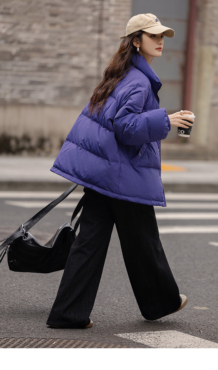 Dme [Light Warm Winter] Vintage Stand Collar 90% Duck Down Jacket for Petite Women, Warm Coat for Winter 13