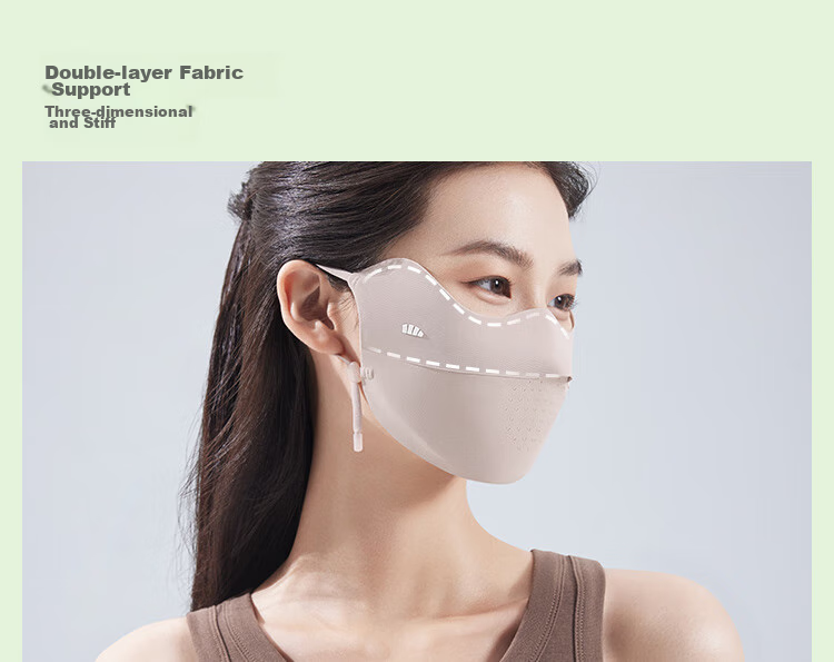 Beneunder Sun Protection Face Mask, Full-Face Ice Silk Sunscreen Face Cover for Women, Face Mini Skirt, Summer High-Value UV Protection, Breathable Cycling Mask 18