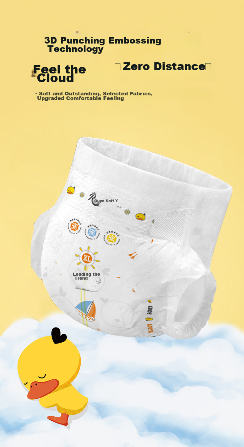 ROUYA Trendy Diapers, NB Size, 108 Pieces, Ultra-Thin, Soft, Breathable, Dry And Comfortable 5