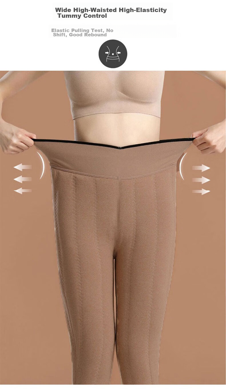 LangSha Women's Leggings, Extra Thick Wool Pants from Northeast China, Autumn And Winter Wear, Fleece-Lined, Cold-Resistant, One-Piece Thermal Pants, High-Waisted, Slimming Cotton Pants 7