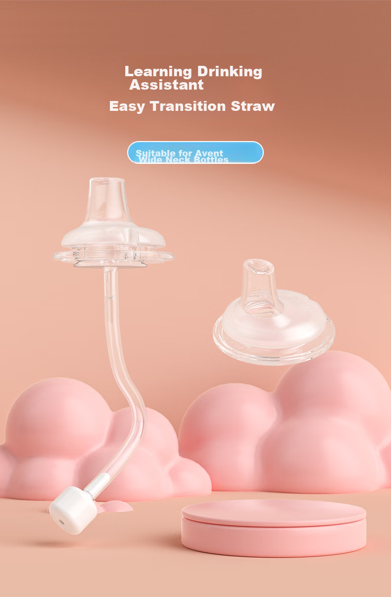 Evorie Nipple Set, Wide-Neck Straw Nipple Set for Babies 6 Months And Above 1