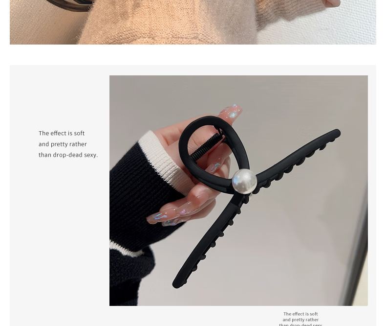 Xiangwan Hair Clip, Large Hair Claw, Matte Hair Grip, Elegant Feel, Thick Hair, Pearl Shark Clip for Wome 2