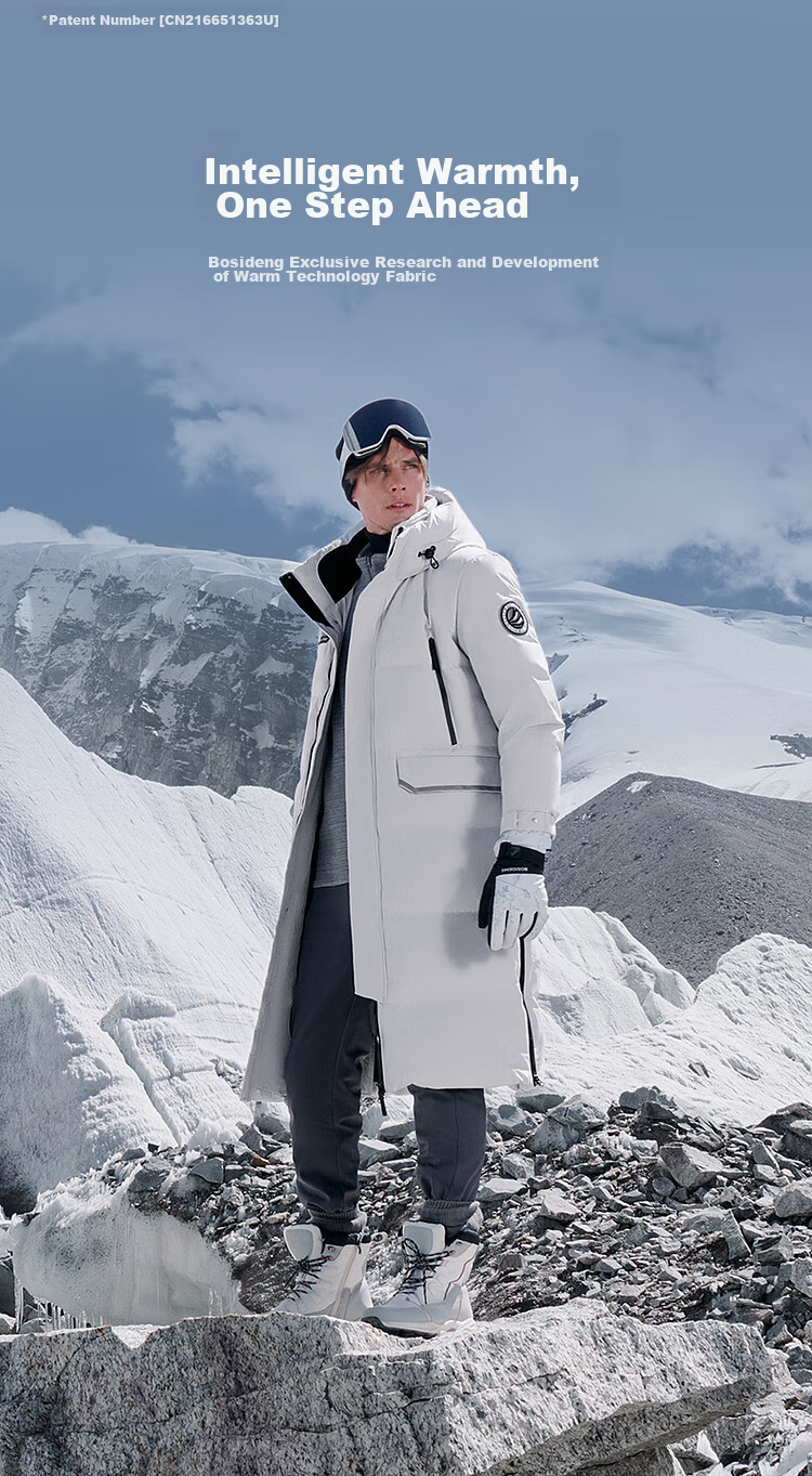 BOSIDENG [Guan Aideng Style] Extreme Cold Goose down Jacket for Men And Women, Couples Matching Long Hooded Warm Coat 13