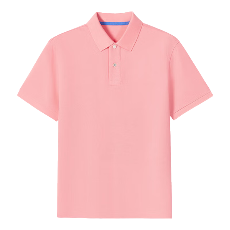 Wendao [Wendao Bright T] 100% Pure Cotton Large Pique 5A Antibacterial Champion POLO Shirt, Pink, XL
