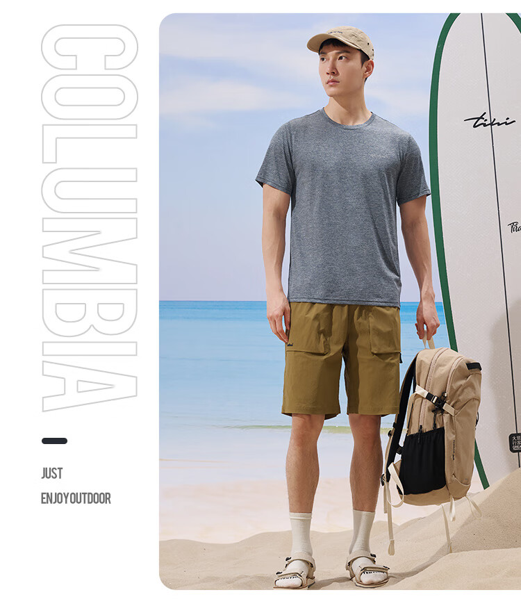 Columbia Men's T-Shirt 26 Spring Summer Outdoor Sports Quick-Dry Breathable Crew Neck Short Sleeve AJ1419 010 L 11