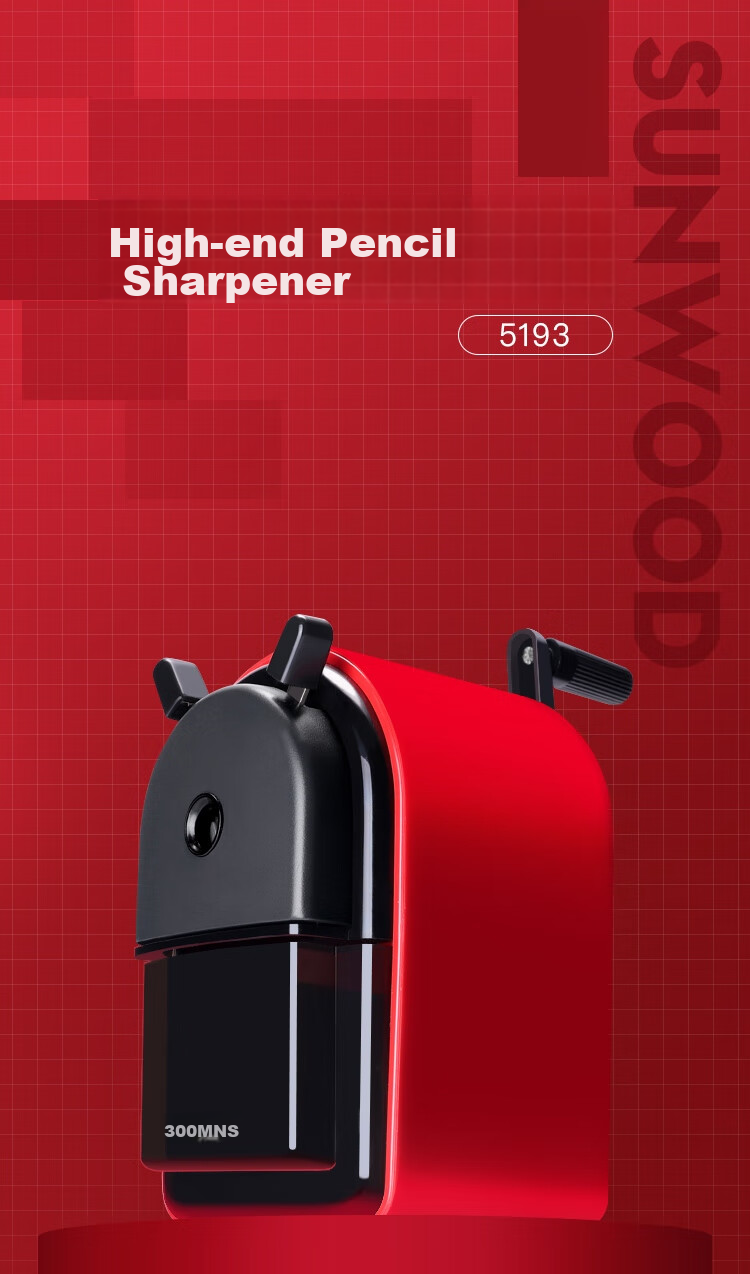 SUNWOOD Large Capacity Stylish Office Hand-Crank Pencil Sharpener/pencil Machine/pencil Sharpener/Student Pencil Sharpener/rotary Pencil Sharpener/black 5193 1