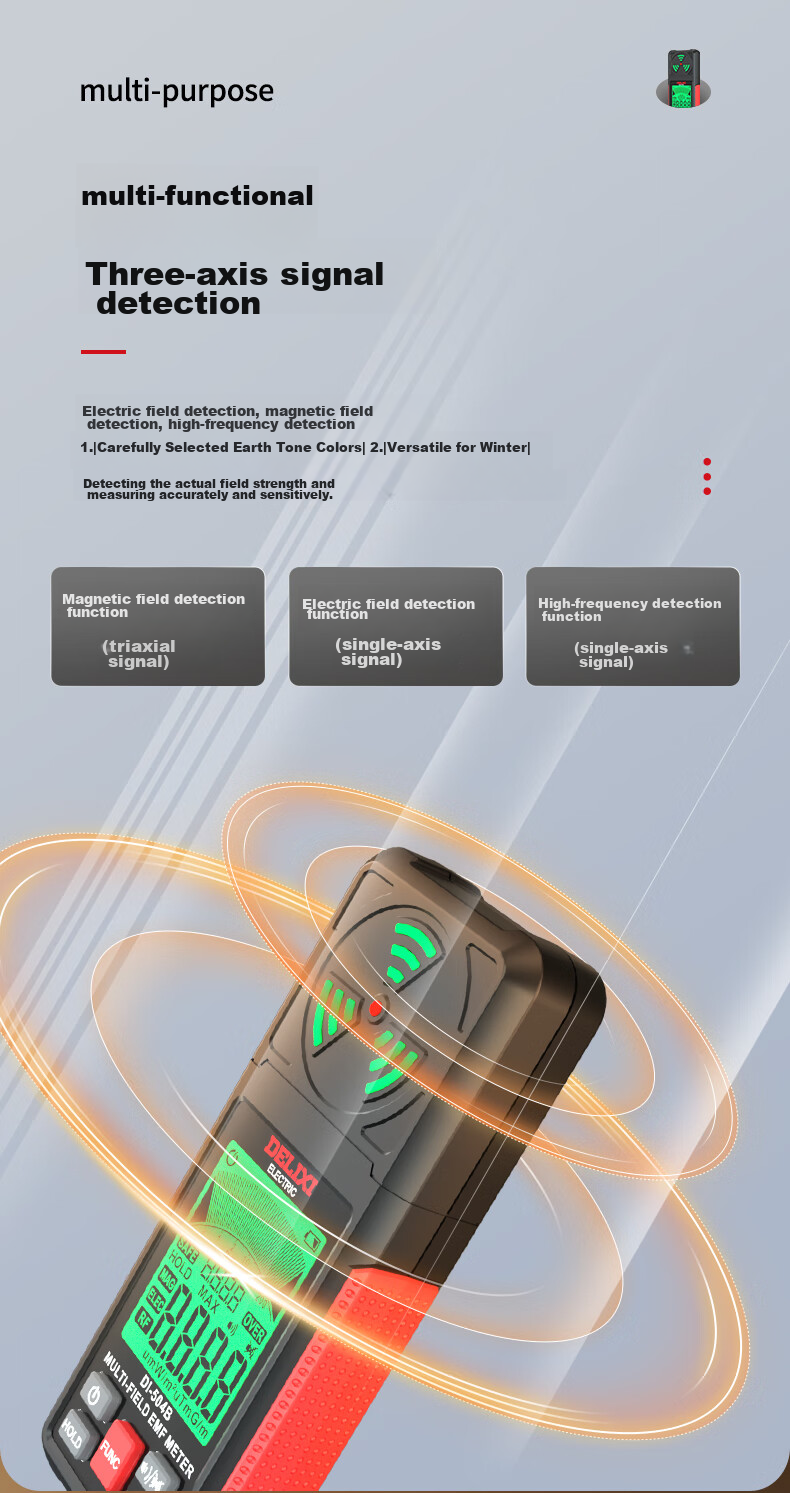 DELIXI ELECTRIC Electromagnetic Radiation Tester, High-Frequency DI504A, Home-Use Electromagnetic Field Radiation Detector 9