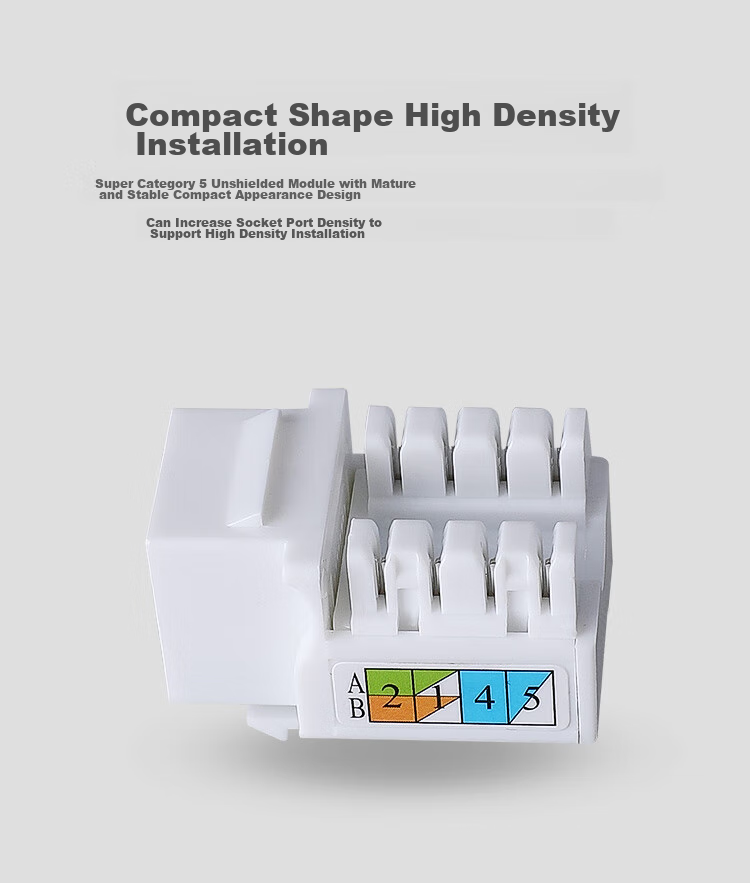 HAILE Network Module, Category 6 Ethernet Cable, 6U Gold-Plated, Engineering Grade CAT6, Rack-Mounted Panel Module HT-6L 4