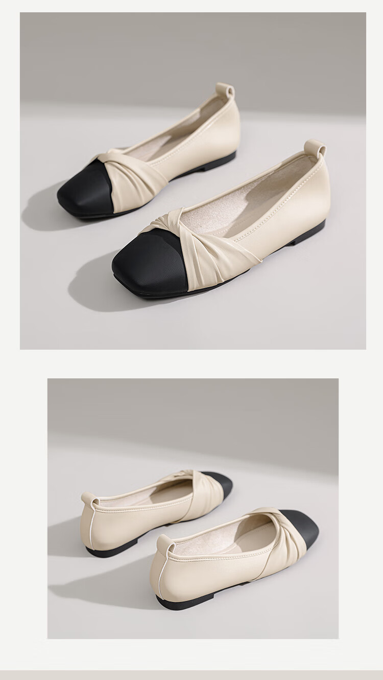 DAPHNE Women's Flats, 2026 New Spring And Autumn French-Style Gentle Evening Shoes, Flat Slip-On White Loafers, Mom Shoes 15