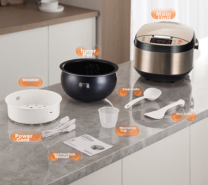 SUPOR Rice Cooker for 4-5 People, Large Capacity 4L Blue Diamond Ball Pot, Wood-Fired Rice, Home Electric Pot, for Cooking Rice, Soup, Porridge, Non-Stick Intelligent Multi-Function Micro-Pressure Rice Cooker SF40FC733 29