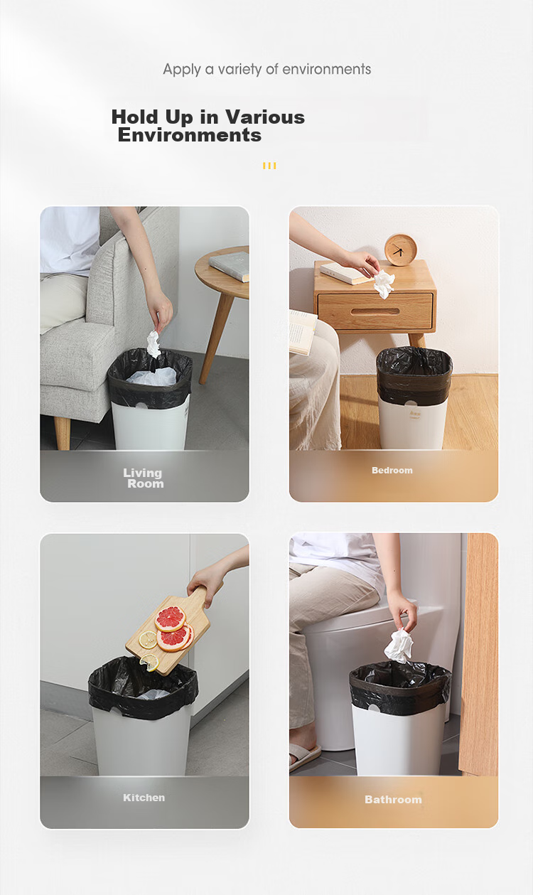 MARYYA Biodegradable Drawstring Garbage Bags, Black, 45*50cm, 100 Count, Thickened 1.2 Microns, Tear-Free, for Home And Kitchen Use 14