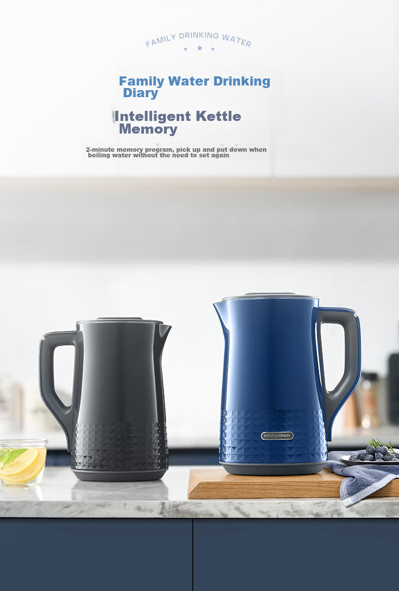 Morphyrichards Soft Sound Electric Kettle, Water Boiler, Hot Water Kettle, Household Constant Temperature Insulated Kettle, 1.5L Stainless Steel 304 Double-Layer Anti-Scalding Real-Time Temperature Display Kettle MR6071 White 22