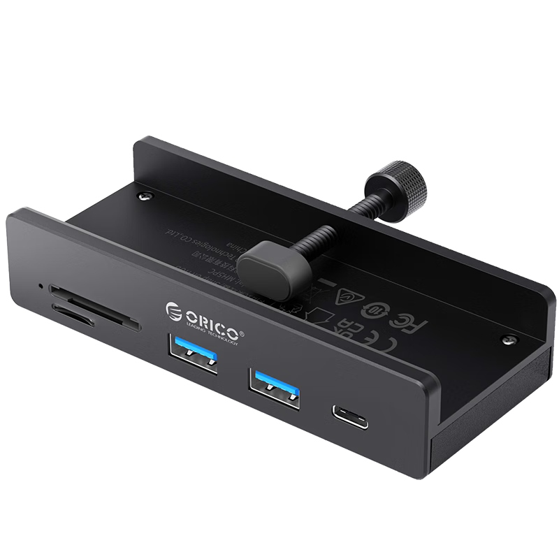 ORICO Type-C Hub, USB3.2Gen2 Expansion Dock, 10Gbps Hub, Aluminum Alloy Clip-On Design, for Desktop And Laptop Extension Cables, MH5PCM Black