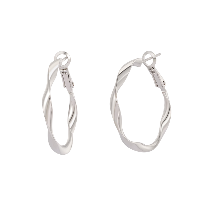 AJIDOU Women's Mobius Plain Hoop Earrings, Niche Luxury Bestseller, Versatile Office Wear, New Year Gift