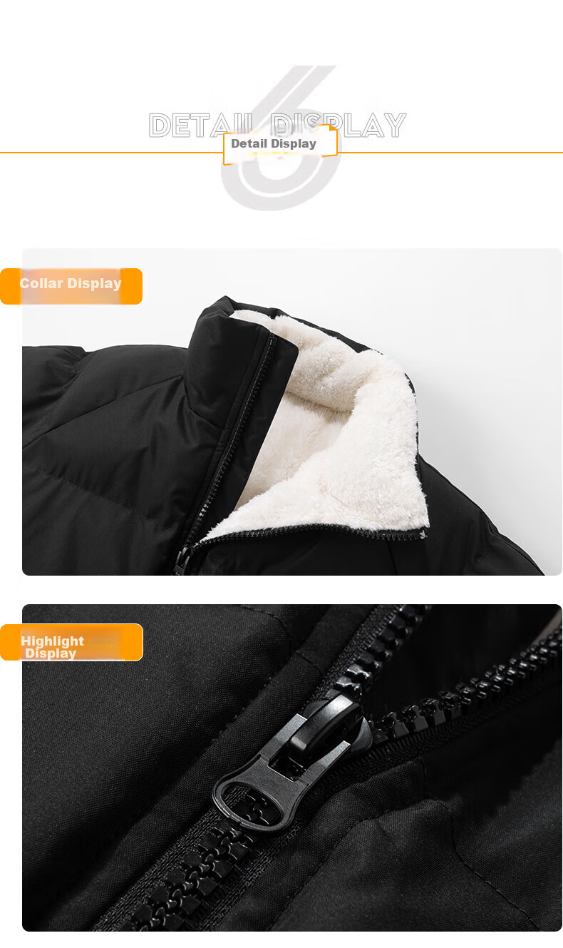NASA MARVEL Cotton Jacket for Men, Winter Padded Coat, Couple Outfit, Thickened Loose Versatile Casual Coat, Black, Size L 17