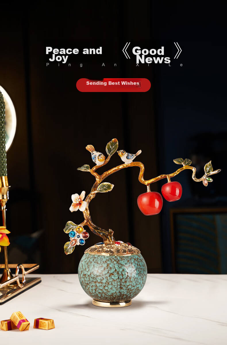 Nuoshiman 520 Gift for Girlfriend, Peace And Joy Ornament for Living Room Entrance And Wine Cabinet Decoration, Handcrafted Art Piece for Business Opening Or Housewarming Gift 1