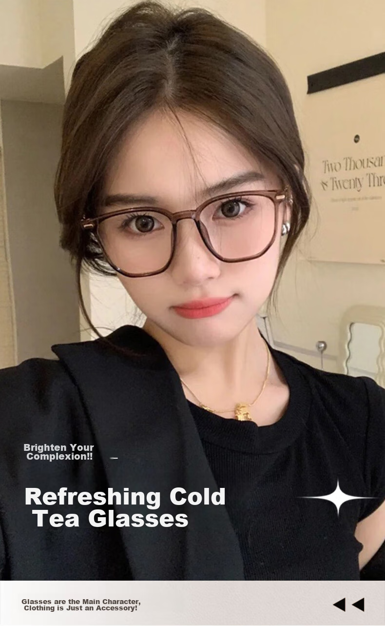 CAPONI Anti-Blue Light Glasses for Women with Myopia, Photochromic Non-Prescription Glasses for Men, Ultra-Light Cold Tea Frameless Glasses, Can Be Fitted with Prescription Lenses And Astigmatism Correctio 1