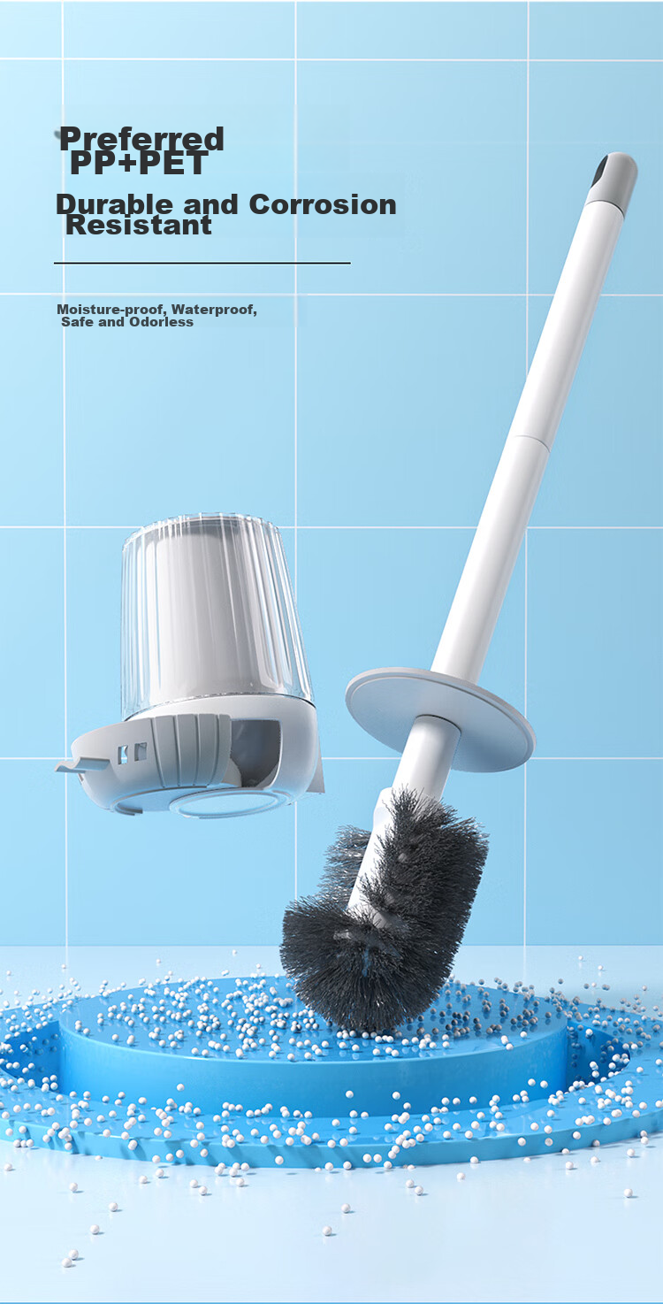 LYNN Wall-Mounted Toilet Brush Set, Drainable, Bathroom Cleaning Brush, No Dead Angle Cleaning, 1 Set 7