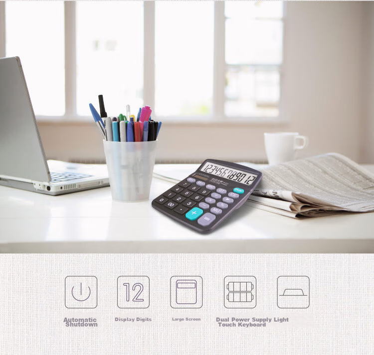 TANGO TG-1654 Desktop Calculator, Large Screen Calculator for Office Finance Students, Exam-Specific Dual Power Supply, Solar-Powered, Large Buttons, with Battery 3