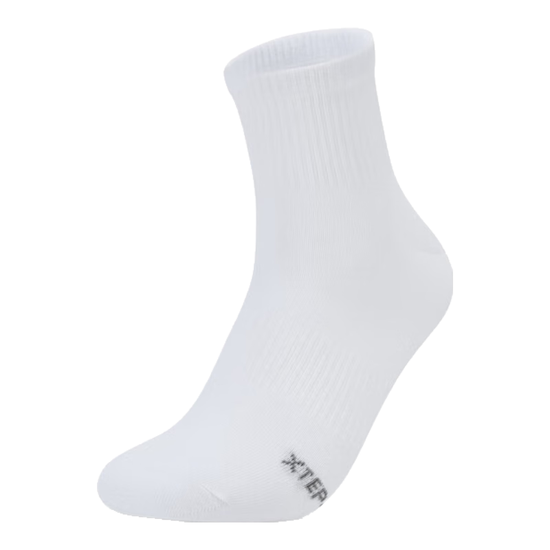 XTEP Men's Sports Outdoor Socks Long and Short Multi-Pack D Style - Black - Mid Socks (5 Pairs) One Size