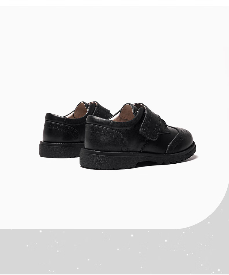 Aokang Boys' Leather Shoes, Black Soft-Soled Performance Shoes, Spring And Summer New Style Children's British-Style Genuine Leather Show Shoes for Older Kids 6