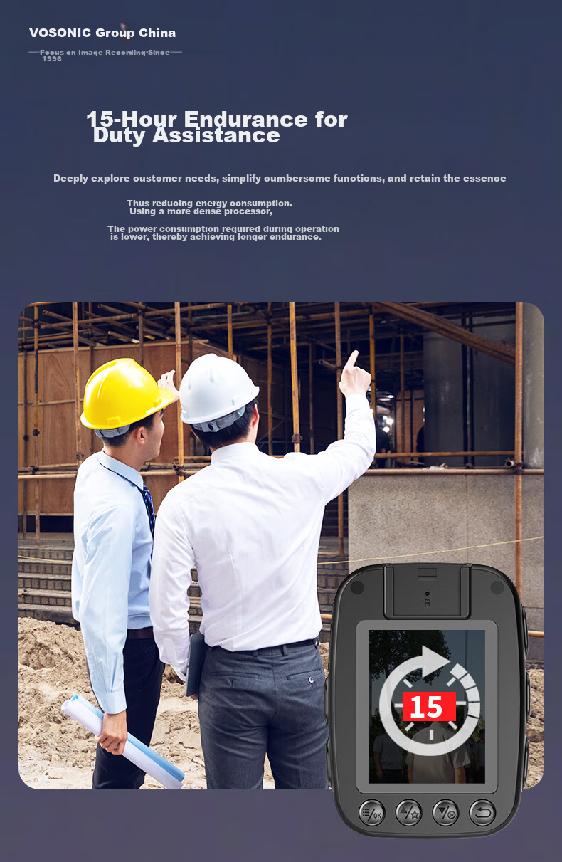VOSONIC B1 Law Enforcement Body Camera, High-Definition Chest-Mounted Portable Camera, Video Recorder, Portable Inspection Device for Law Enforcement, No Memory Card Required 3