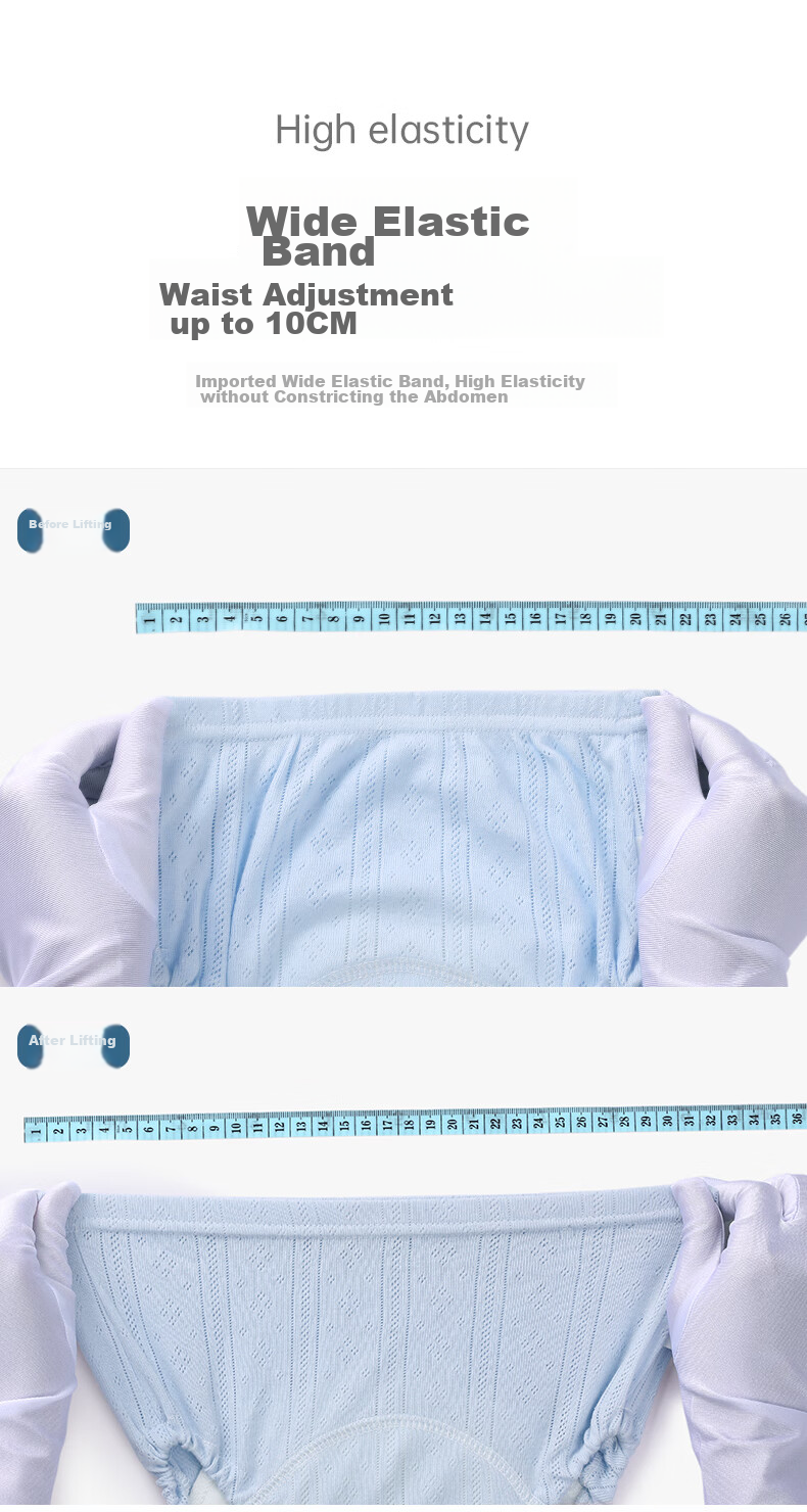Beitaisi Diaper Training Pants, Gauze-Like, for Toilet Training, Washable, Baby Potty Training, Size 100, 2-Pack, Blue-Gree 10