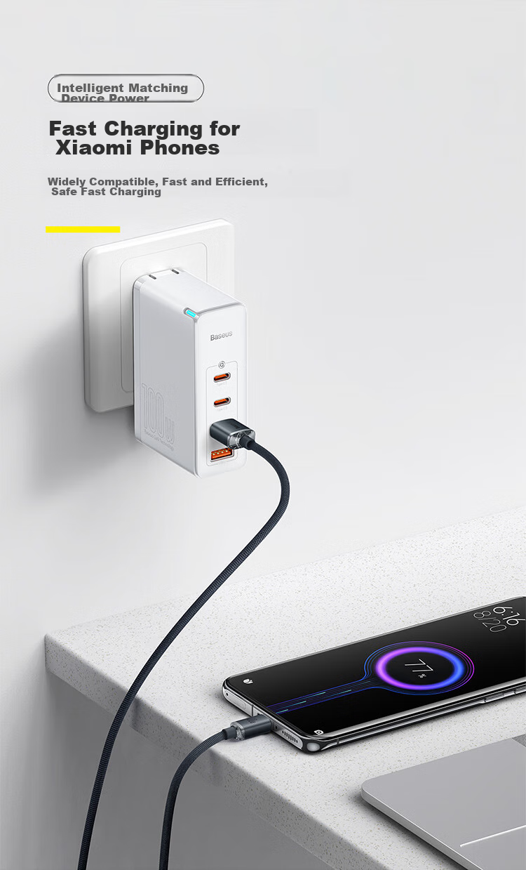 Baseus Type-C Data Cable Compatible with 66W Huawei 6A Charging Cable for Huawei Mate70Pro/P600/500 Honor 100W Super Fast Charging, 2 Meters Blue 6