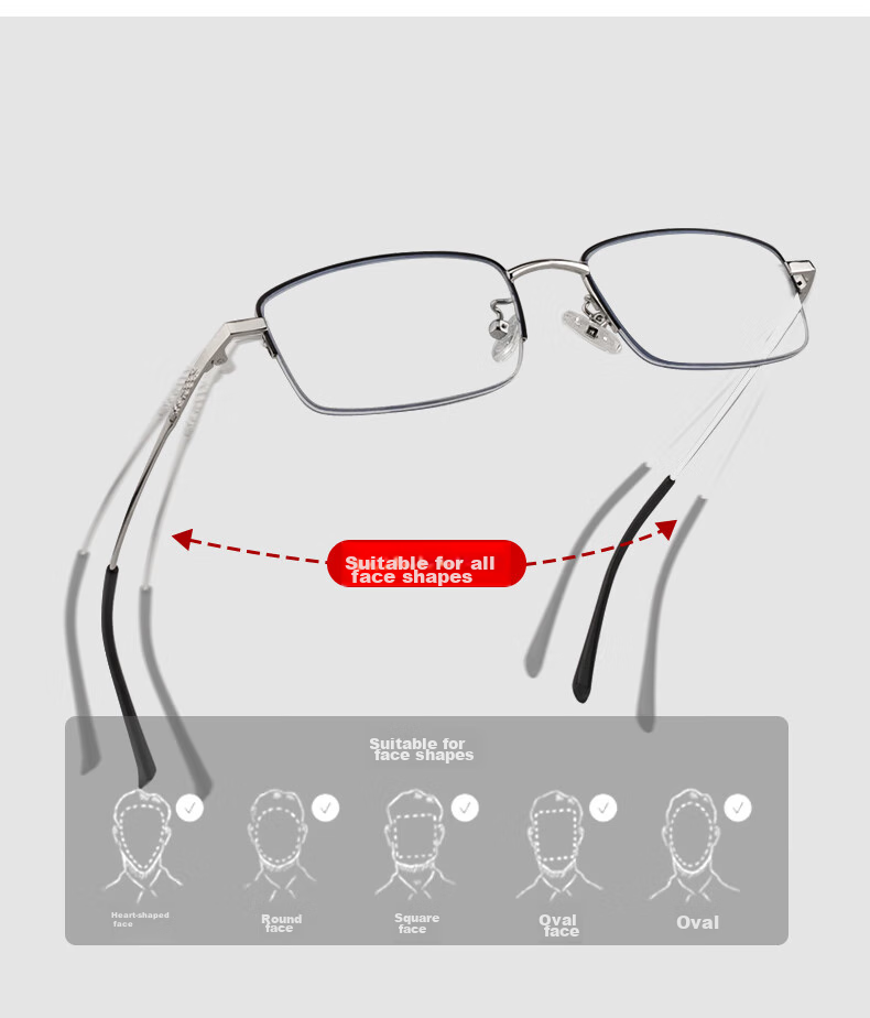 VGO Reading Glasses for Men And Women, Fashionable Ultra-Light High-Definition Anti-Blue Light Bifocal Glasses for Elderly, Model 9602 Black Silver 300 Degrees 7