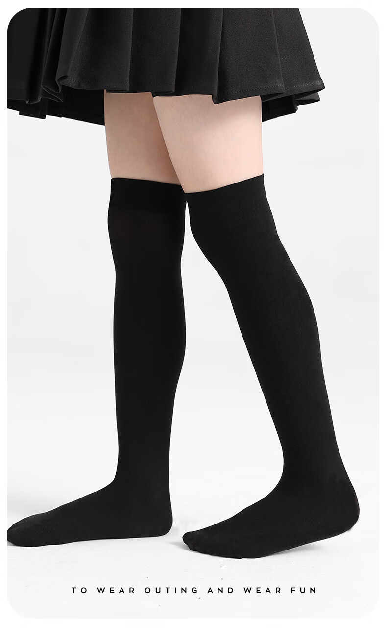 Barbie Children's Mid-Calf Socks, Girls' Thin White Socks for Spring And Autumn, Boys' Black Over-Knee High Socks 14