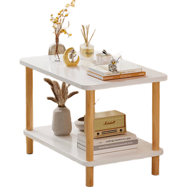 FENJIEXIAN Side Table, Bedside Cabinet, Small Table, Double-Layer Storage Sofa Side Table, Simple Tea And Water Table, Double-Layer Storage Tea Table