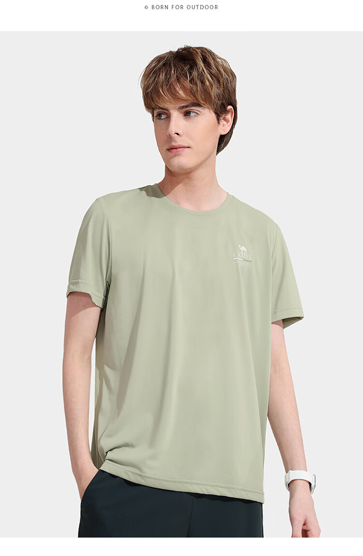 CAMEL Outdoor Quick-Dry T-Shirt, Spring And Summer Honeycomb Mesh Breathable Top, Couple's Sports Round Neck Short Sleeve A14BZ00079 20