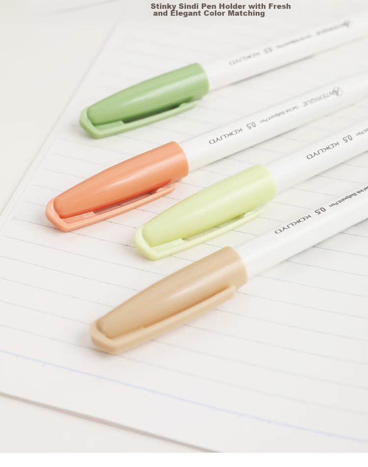 KOKUYO Anterique Collaboration Retractable Gel Pen Office Signing Pen 0.5mm Black Ink Light Brown Barrel 1 Piece WSG-PR3035LS 7
