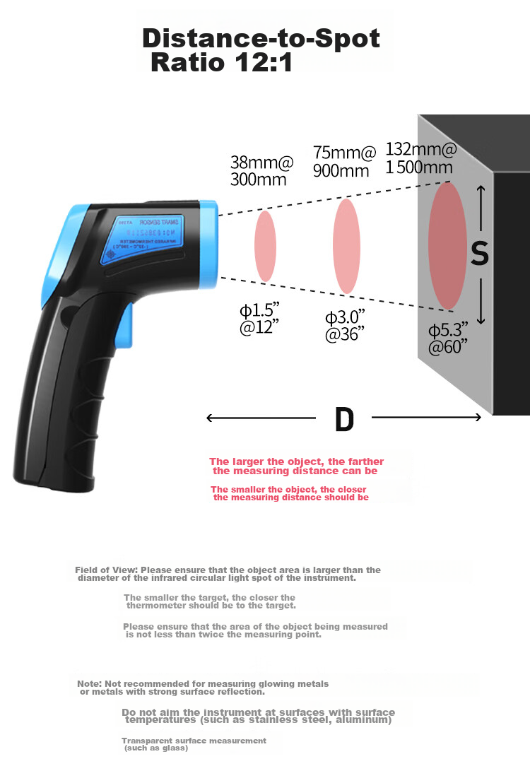 CEM AR842A+ Non-Contact Infrared Thermometer High-Temperature Industrial Temperature Gun Infrared Temperature Meter 11