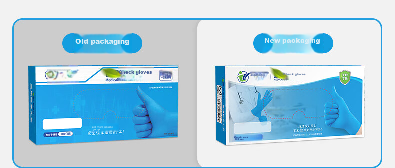 Jiazhanli Disposable Nitrile Gloves, Thickened Durable Gloves, Protective Laboratory Rubber Blue Nitrile Gloves (100 Pieces/box), Size S 2