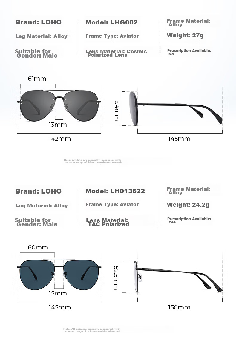 LOHO Polarized Sunglasses for Men And Women, Driving-Specific Aviator Sunglasses, Fishing UV Protection New Model 13
