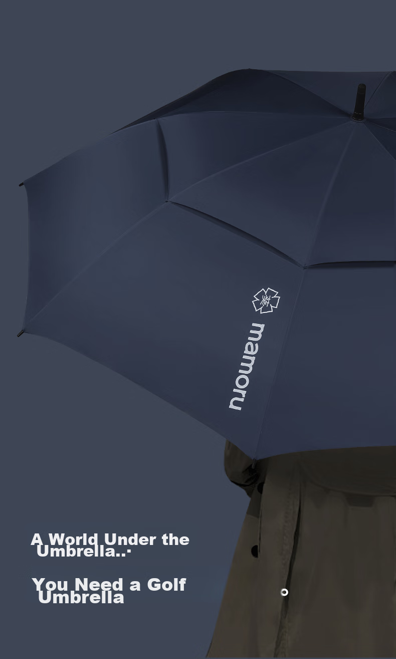 MAMORU Straight Handle Thick Umbrella, Large Size Windproof Automatic Umbrella for Men, Business Use, Black, 135cm 11