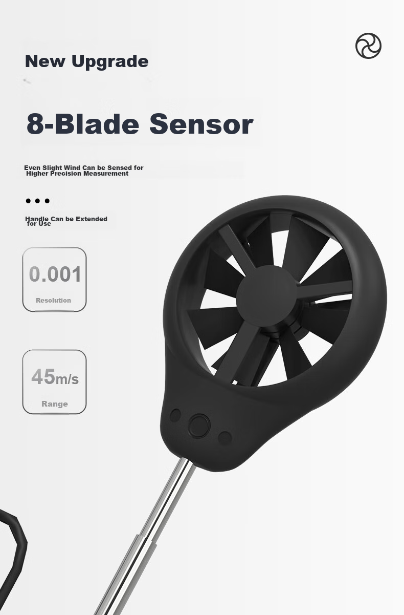 Xima AS8336 Anemometer, Handheld Digital Wind Speed Meter, Wind Speed Measuring Instrument 4