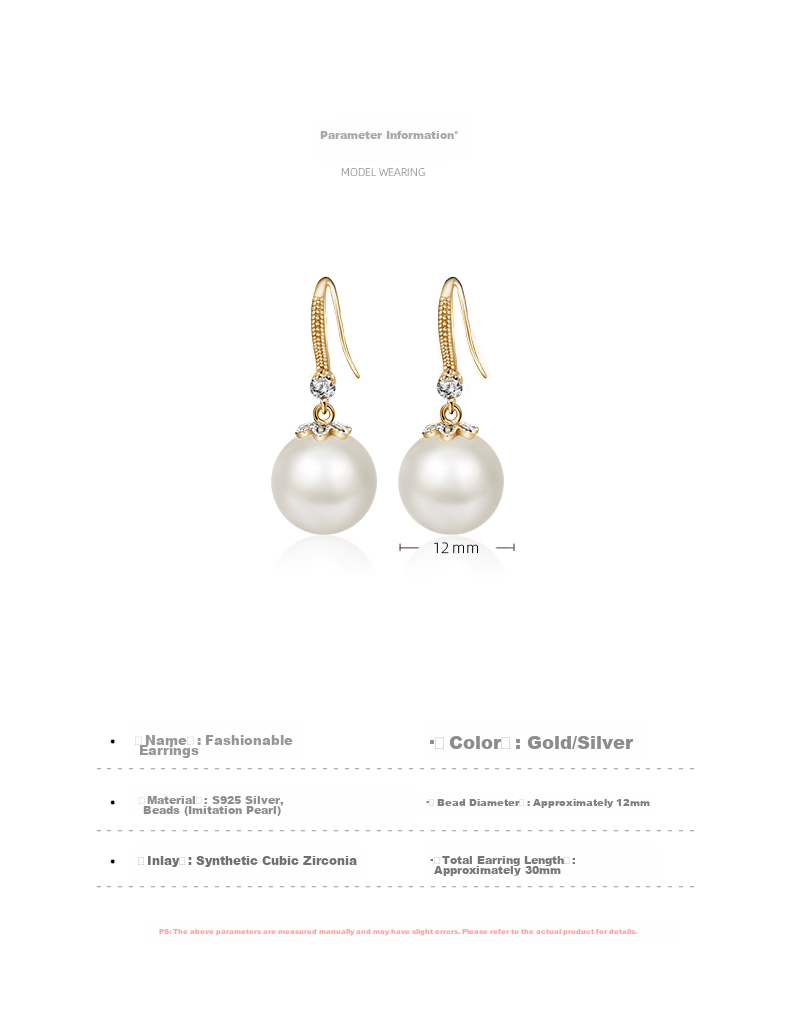Qlady Rhinestone Imitation Pearl Silver Earrings for Women, Elegant And Luxurious Stud Earrings, 2026 New Year Silver Jewelry, Light Luxury Ear Ornaments, Birthday Gift 2