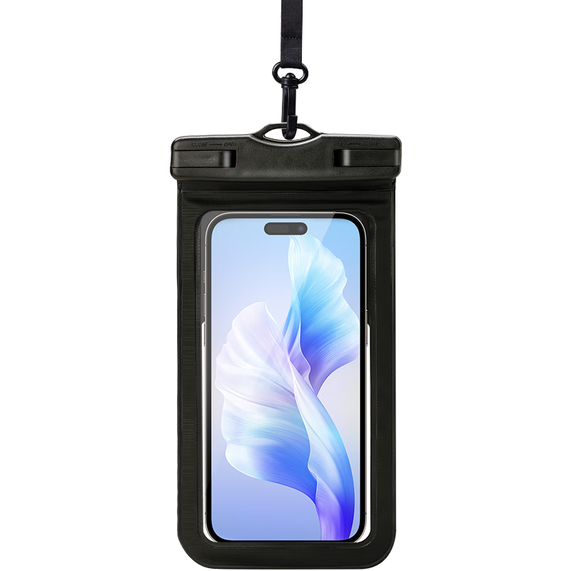 JOYTOUR Waterproof Phone Pouch with Lanyard, Waterproof Case for Rafting And Swimming, Touchscreen Compatible And Photo-Taking Waterproof Bag, Black