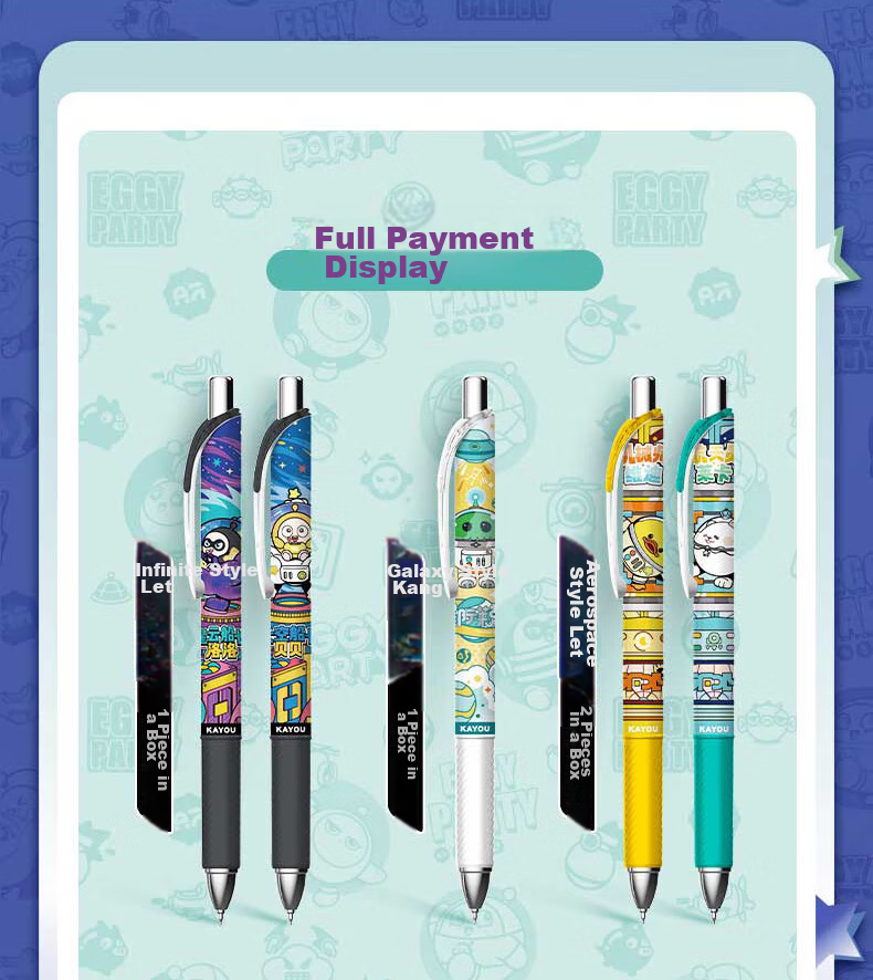Kayou Egg Party Gel Pen, Retractable Pen, Signature Pen, Student Stationery, Gift for Boys And Girls, Christmas Present 13