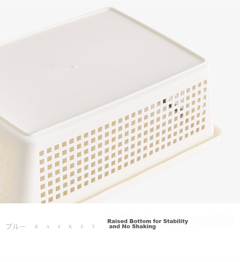 JEKO&JEKO Japanese Plastic Storage Basket, Bathroom Organizer, Toy And Office File Storage Basket, Medium Size, White, Pack of 4 11