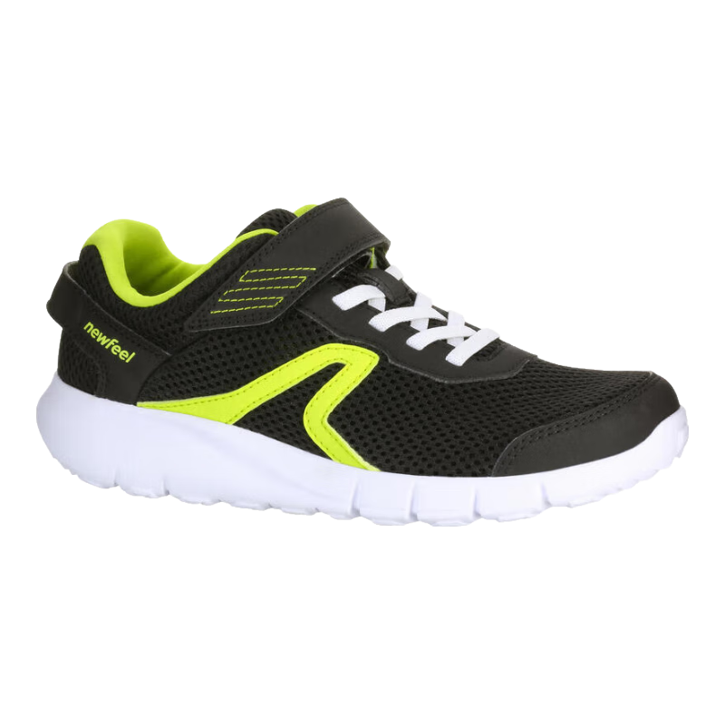DECATHLON Children's Spring Mesh Comfortable Breathable Campus Casual Sports Running Shoes, Charcoal Black, Size 35, 2179908
